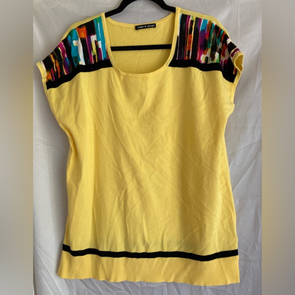 NWOT Sleeveless Yellow Womens Top by Cable & Gauge, sz 1X